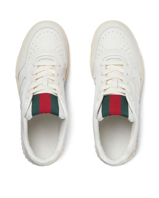 Gucci White Leather Re-web Sneakers