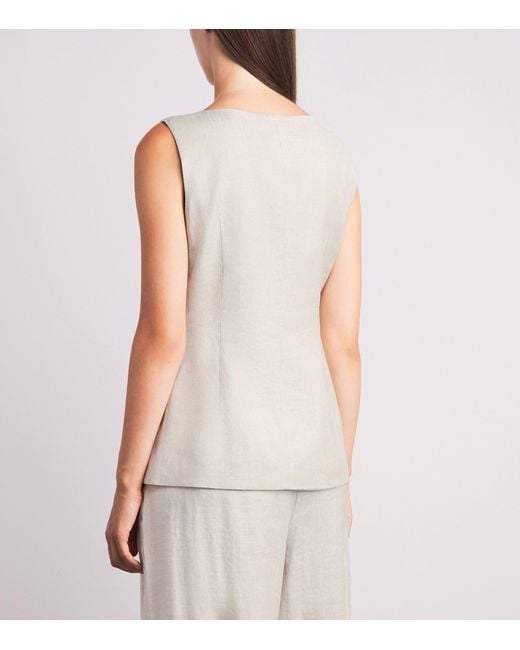 Toccin White Linen-Blend Amra Waistcoat