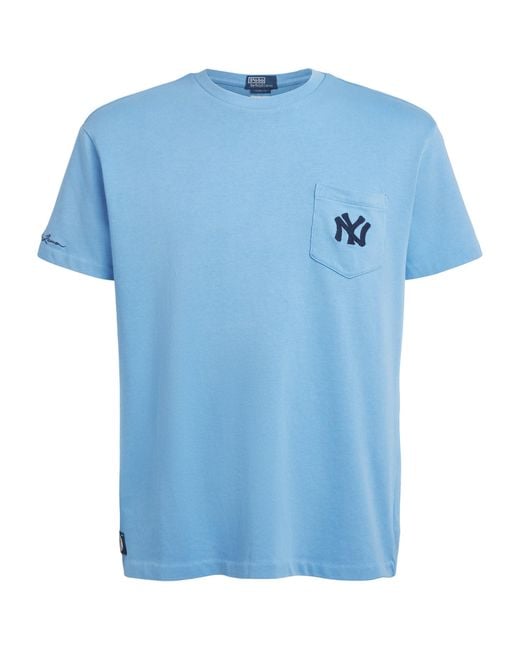 Polo Ralph Lauren Blue Cotton Ny Yankees T-Shirt for men