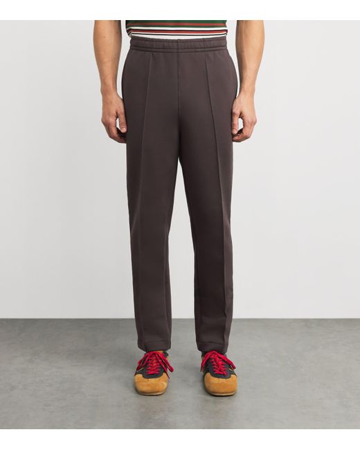 Lacoste Brown Cotton-Blend Side-Stripe Sweatpants for men