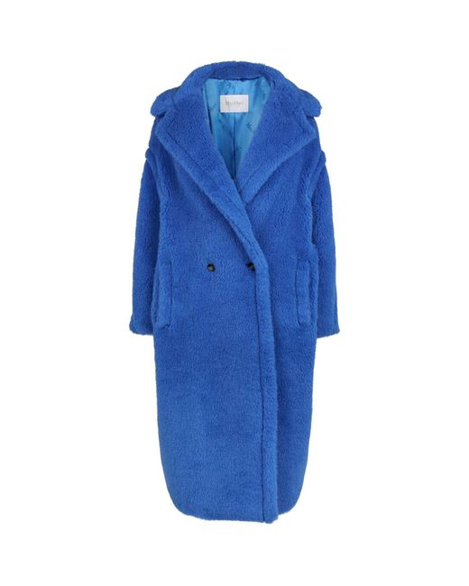 Max Mara Teddy Bear Icon Blue Wool Coats