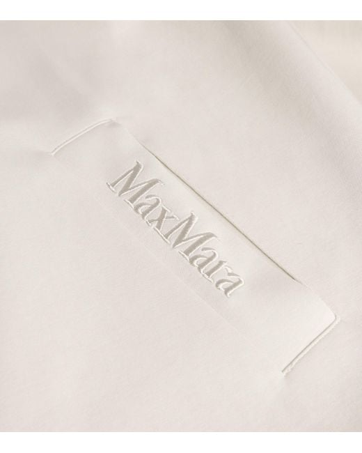 Max Mara White Cotton-Blend Jersey Hoodie