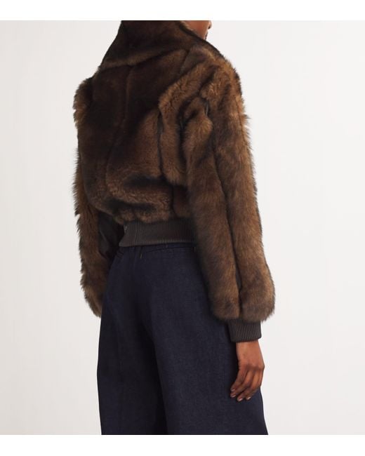 Zimmermann Brown Shearling Illustration Jacket