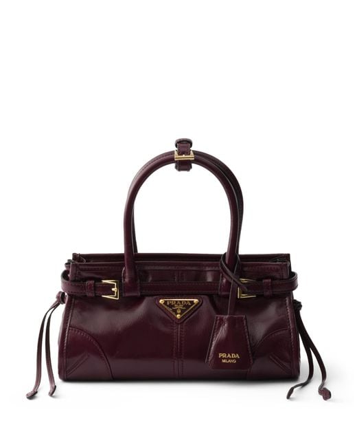 Prada Purple Mini Leather Bonnie Shoulder Bag