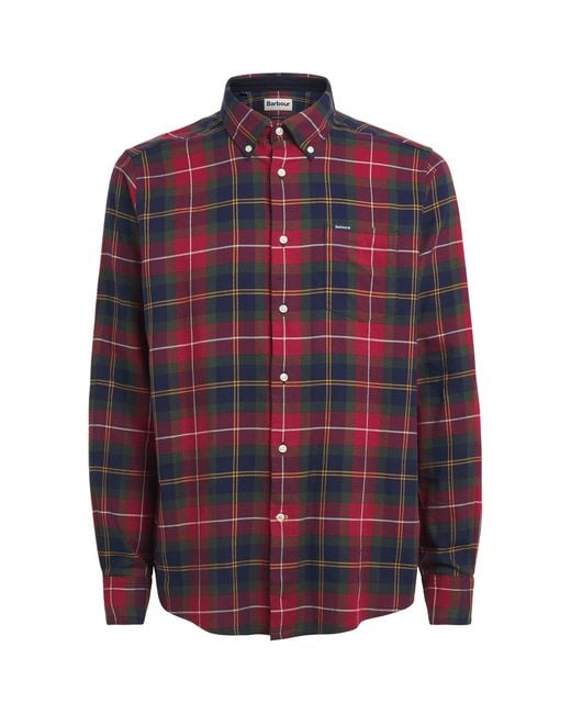 Barbour Red Cotton Tartan Fortrose Shirt for men