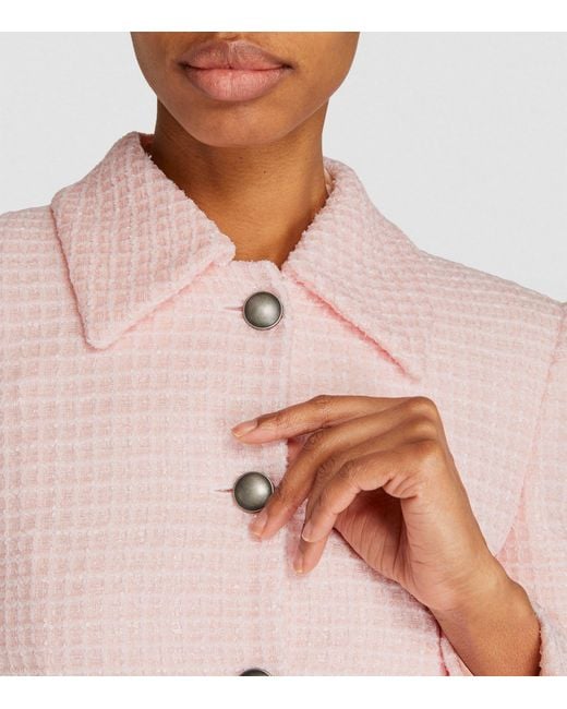 Alessandra Rich Pink Sequinned Tweed Blazer