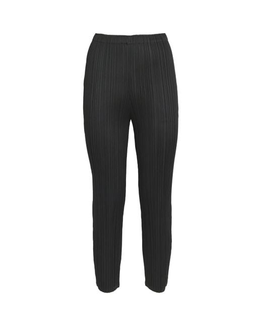 Pleats Please Issey Miyake Black Wormhole Slim-Fit Trousers