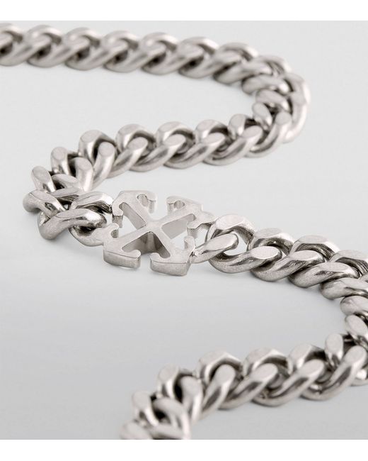 Off-White c/o Virgil Abloh Metallic D2 Arrow Link Chain Necklace for men