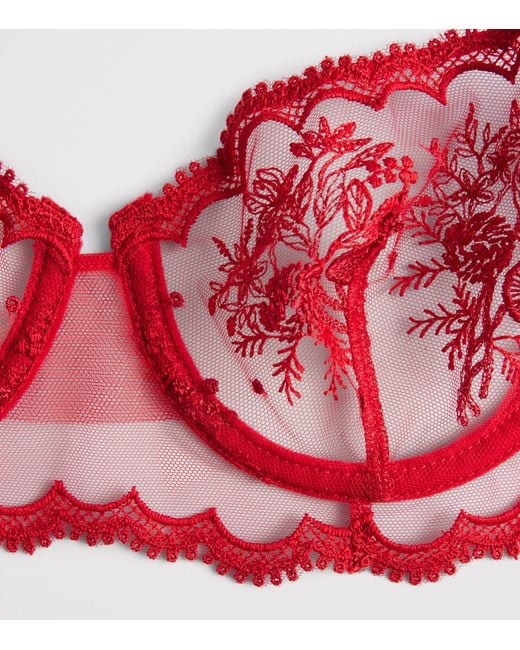 Simone Perele Red Lace Intrigue Half-Cup Bra