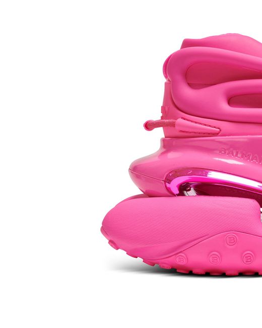 Balmain Pink Leather Unicorn Runner Sneakers
