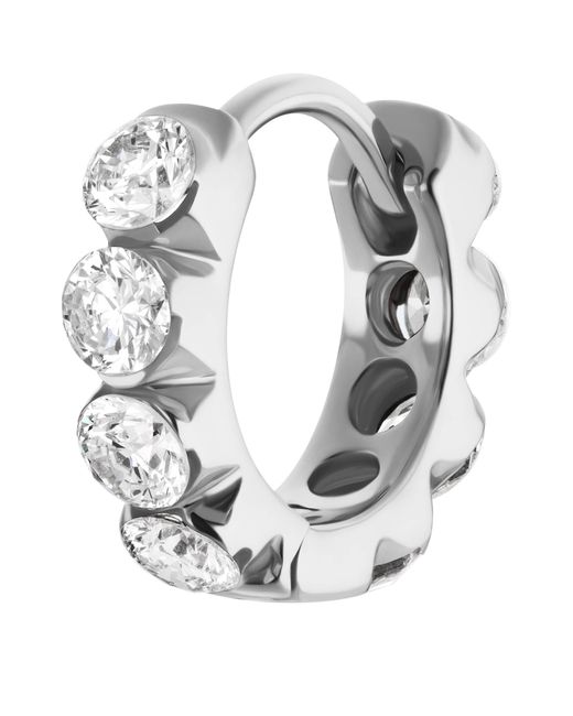 Maria Tash White Invisible Set Large Diamond Eternity Hoop Earring