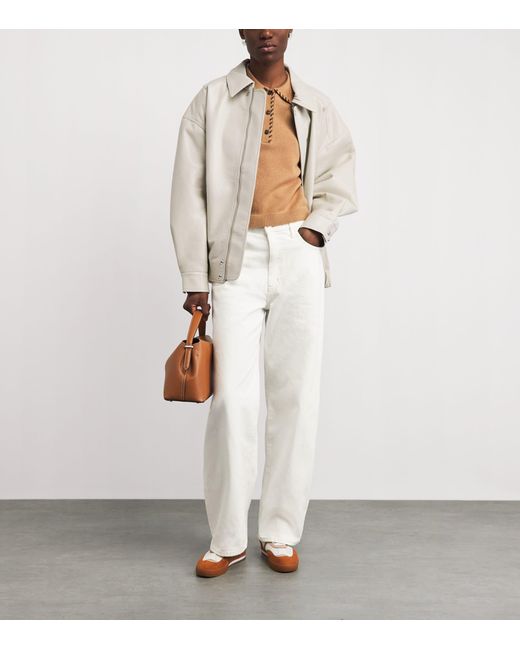 FRAME White Bow Barrel Jeans