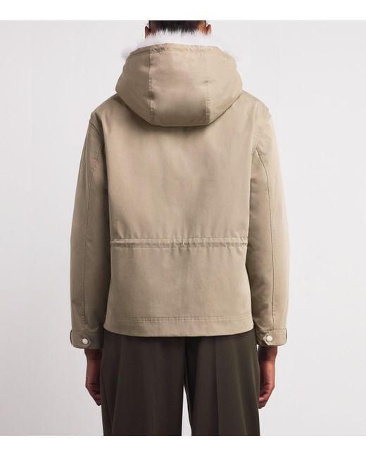Yves Salomon Natural Waterproof Fur-Trim Parka Coat