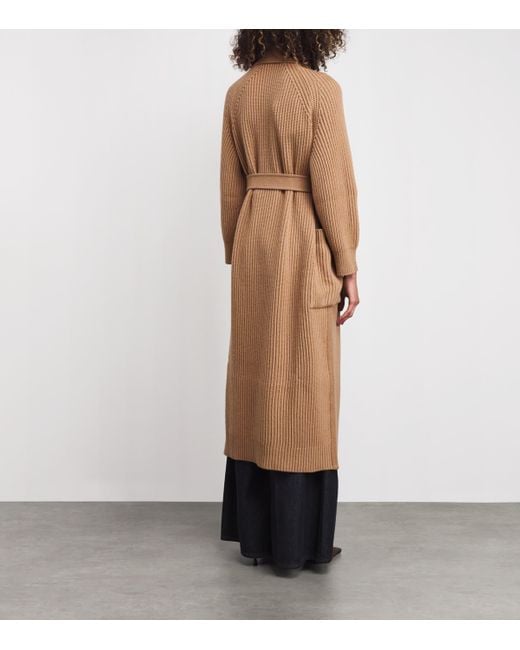 Max Mara Brown Camelwool Knitted-Sleeve Coat