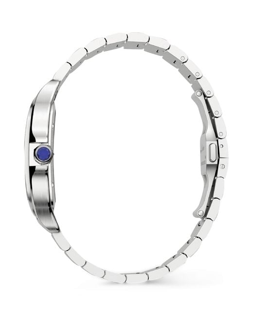 Cartier Metallic Large Steel Santos De Skeleton Watch for men