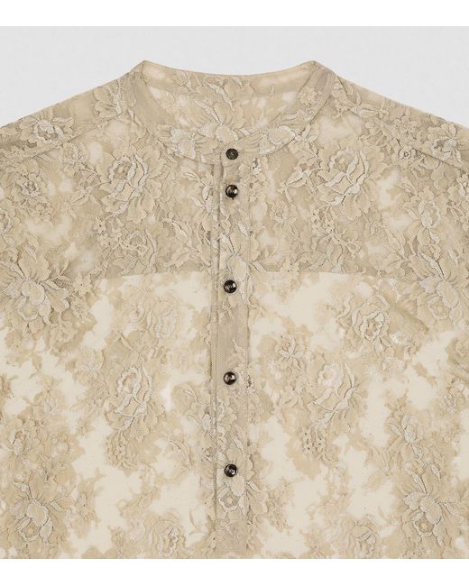 Dolce & Gabbana Natural Lace Stand-collar Shirt for men