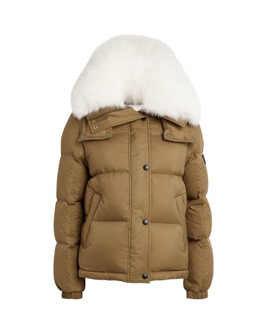 Yves Salomon Natural Cropped Down-filled Fox Jacket