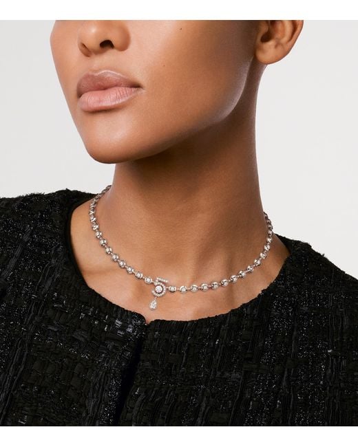 Chanel White And Diamond Eternal N°5 Necklace