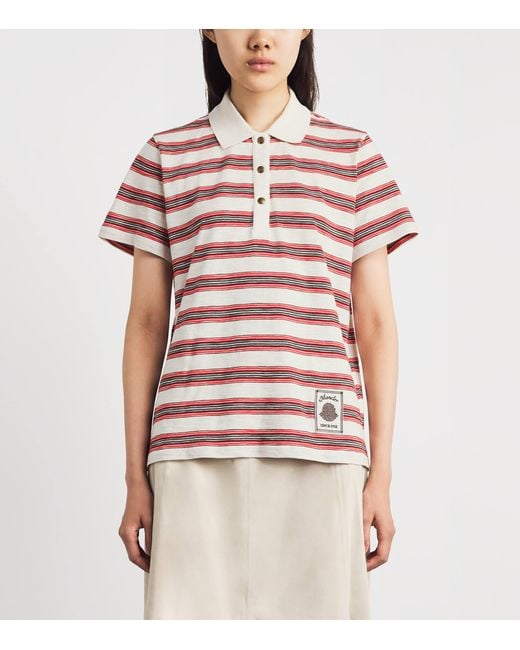 Moncler Pink Cotton Stripe Polo Shirt