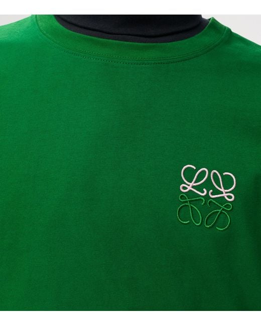 Loewe Green Cotton Anagram T-Shirt for men