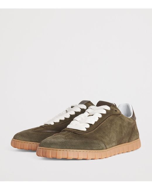 AMI Brown Suede Low-Top Sneakers for men