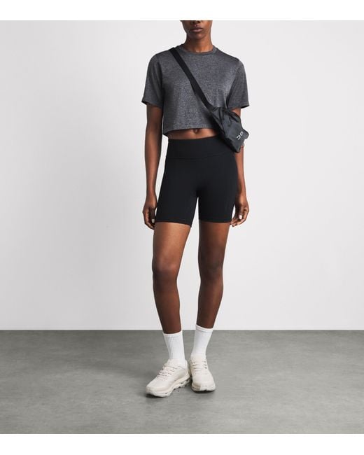 On Shoes Gray Train Flex Crop T-Shirt