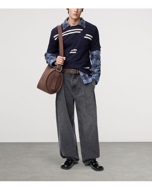 Loewe Gray Pleated Jeans for men