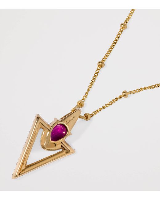 Annoushka Metallic Diamond, Rhodolite And Mother-Of-Pearl Flight Arrow Necklace