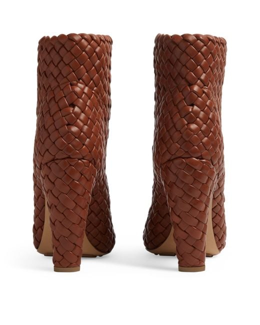 Bottega Veneta Brown Lambskin Canalazzo Ankle Boots 100