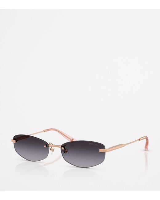 Jimmy Choo Pink Wire Oval Sunglasses