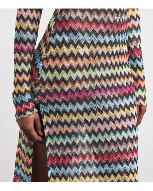 Missoni Multicolor Backless Zigzag Maxi Dress