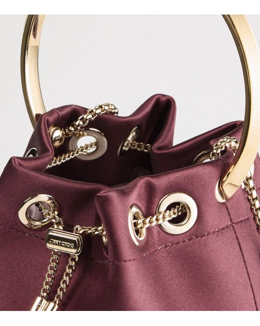 Jimmy Choo Purple Satin Bon Bon Top-Handle Bag