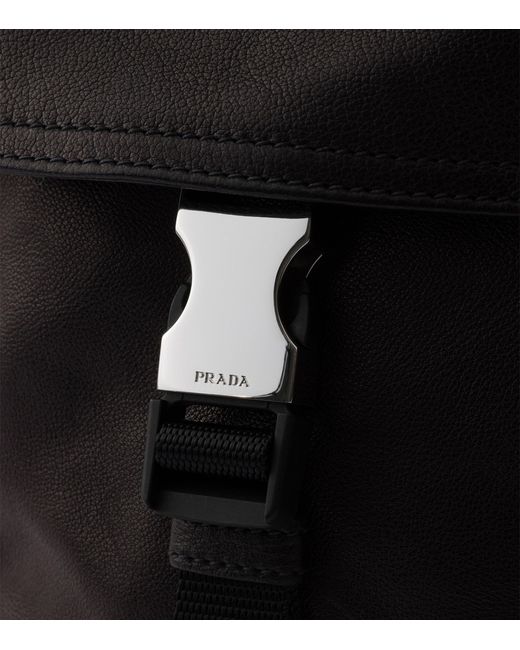 Prada Black Leather Explore Backpack for men