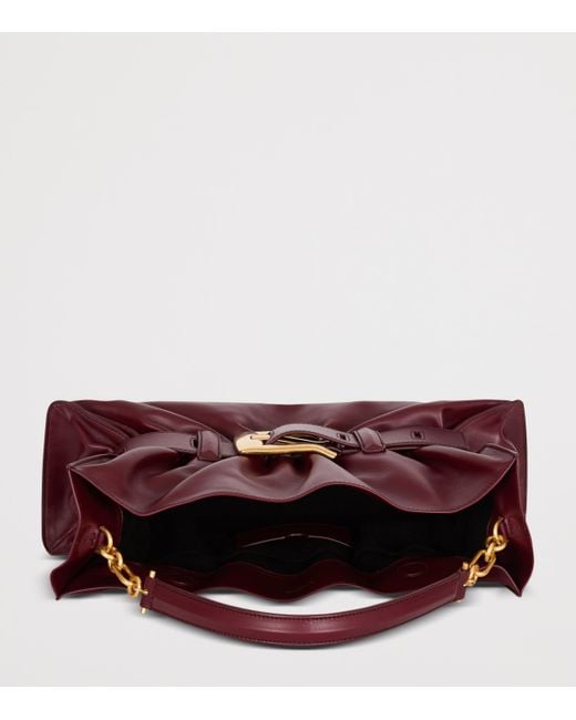 Balmain Purple Medium Leather Anthem Shoulder Bag