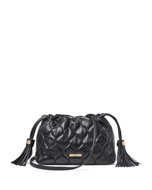 Aspinal Black Velvet Freida Top-Handle Bag