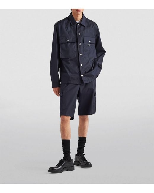 Prada Blue Re-nylon Blouson Jacket for men