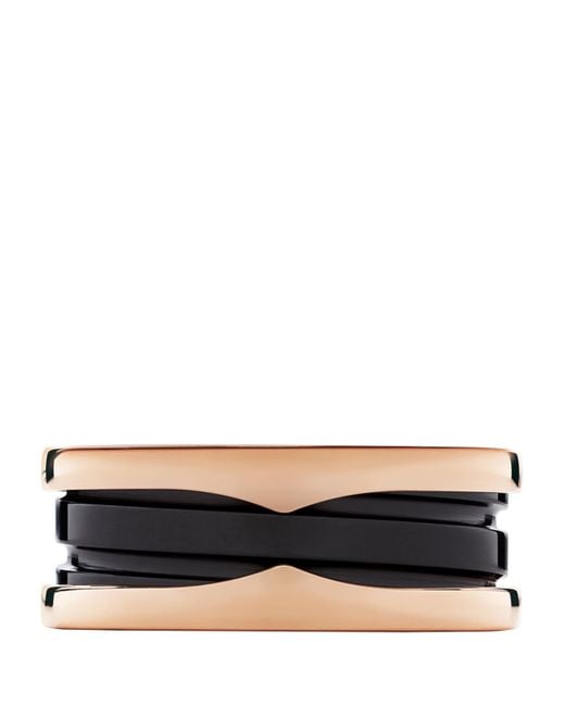 BVLGARI Black And Ceramic B.Zero1 Two-Band Ring