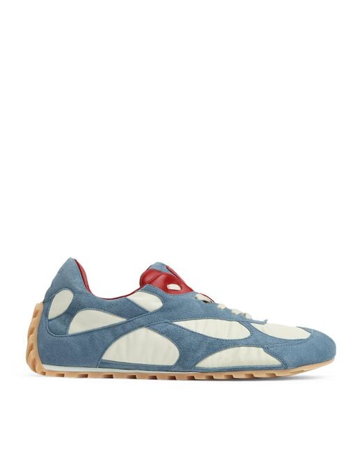 Bottega Veneta Blue Orbit Flash Low-Top Suede And Nylon Sneakers