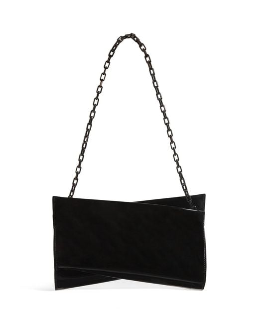 Christian Louboutin Black Loubitwist Patent Leather Clutch Bag