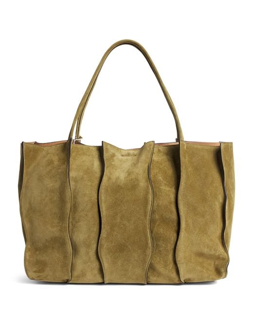 Ulla Johnson Green Suede Adria Tote Bag