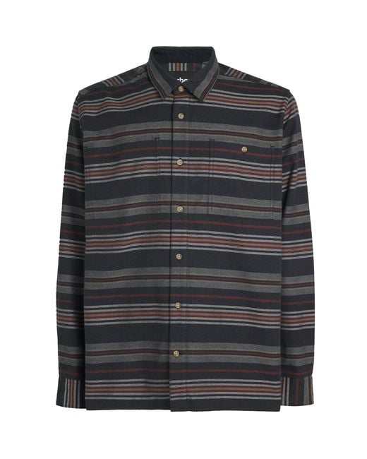 Barbour Black Cotton Stripe Bowscale Shirt for men