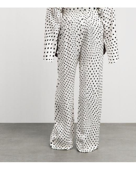 Stella McCartney White Polka Dot Wide-Leg Trousers