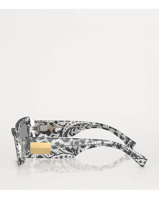 Dolce & Gabbana Gray Acetate Rectangular Sunglasses