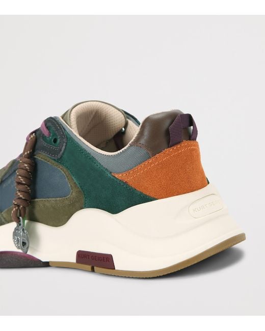 Kurt Geiger Green Leather Royston Sneakers for men