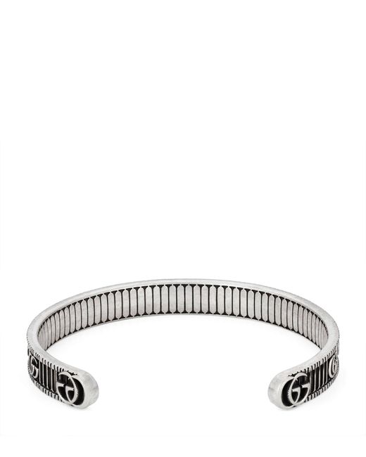 Gucci Metallic Sterling Silver Double G Bangle