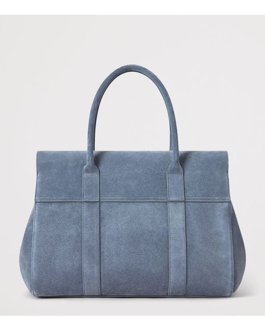 Mulberry Blue Suede Bayswater Top-Handle Bag