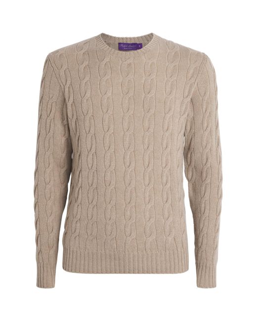 Ralph Lauren Brown Cashmere Cable-Knit Sweater
