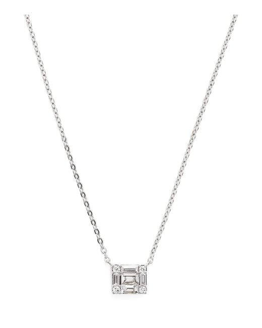 Harrods Metallic And Diamond Square Illusion Necklace