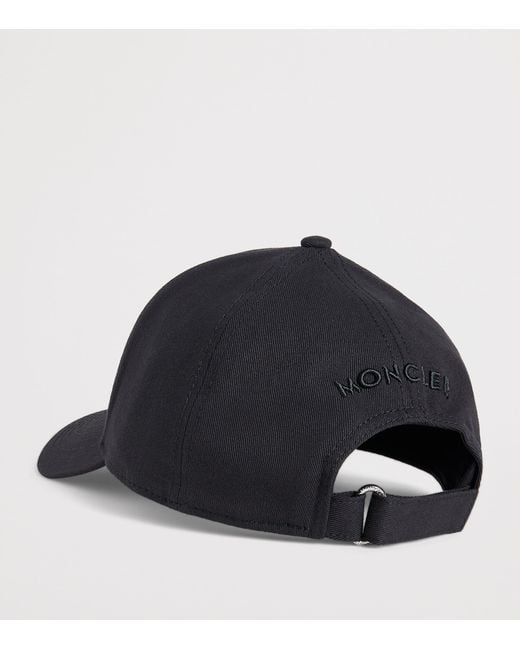 Moncler Black Embroidered Logo Baseball Cap for men