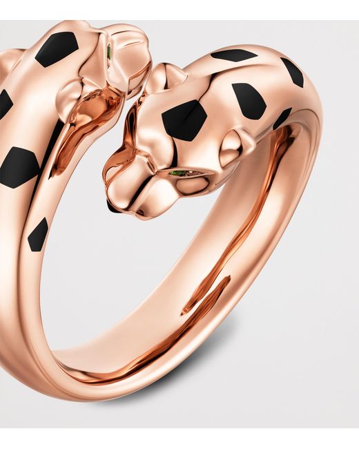 Cartier Pink Tsavorite Garnet And Onyx Panthère De Ring